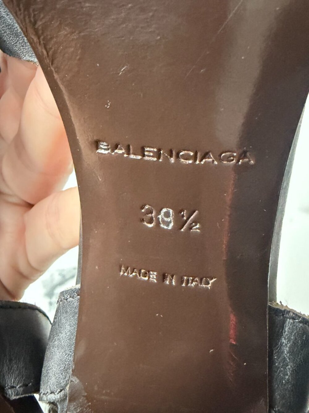 Balenciaga Dark Brown Braided Leather Wooden Heels Size 39.5 - Picture 10 of 10